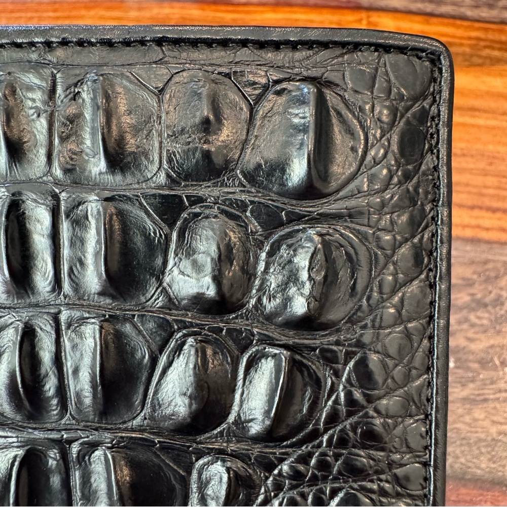 Bi-Fold Authentic Crocodile Leather Wallet 1B - Picture 13 of 15